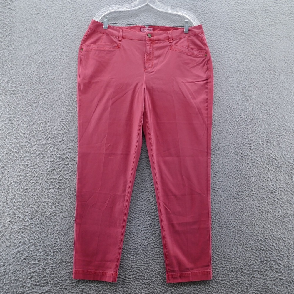 Orvis Everyday Ankle Chinos 14 Womens Coral Pink Cotton Blend Pants NEW